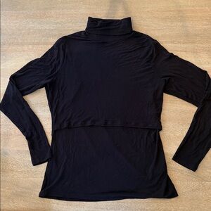 H&M Mama Nursing Black Long Sleeve Turtleneck Top